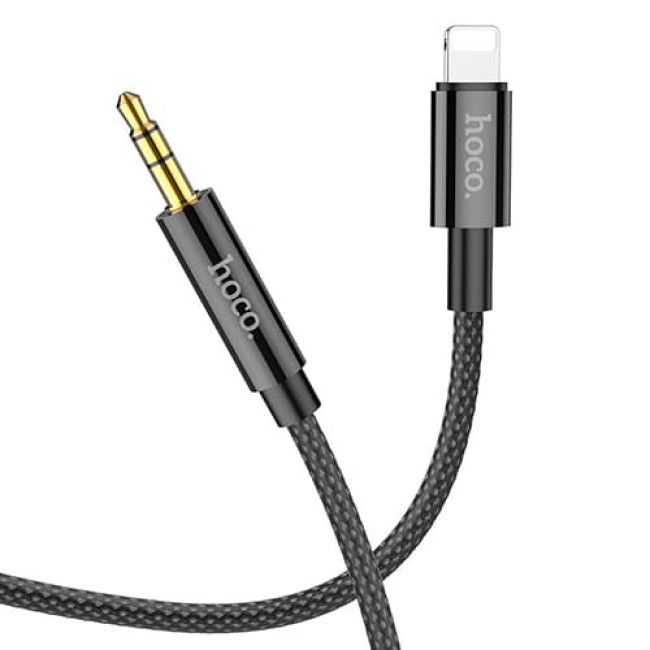 Аудио-кабель AUX c Lightning на 3.5mm Hoco UPA19 Черный - фото 1 - id-p208926972