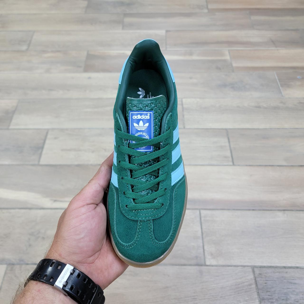 Кроссовки Wmns Adidas Gazelle Indoor Green Blue - фото 3 - id-p208929815