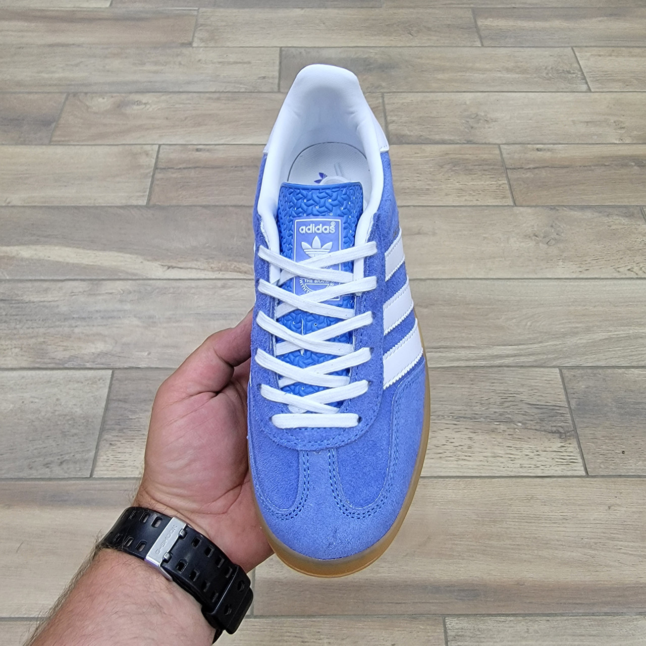 Кроссовки Wmns Adidas Gazelle Indoor Blue Fusion Gum - фото 3 - id-p208929827