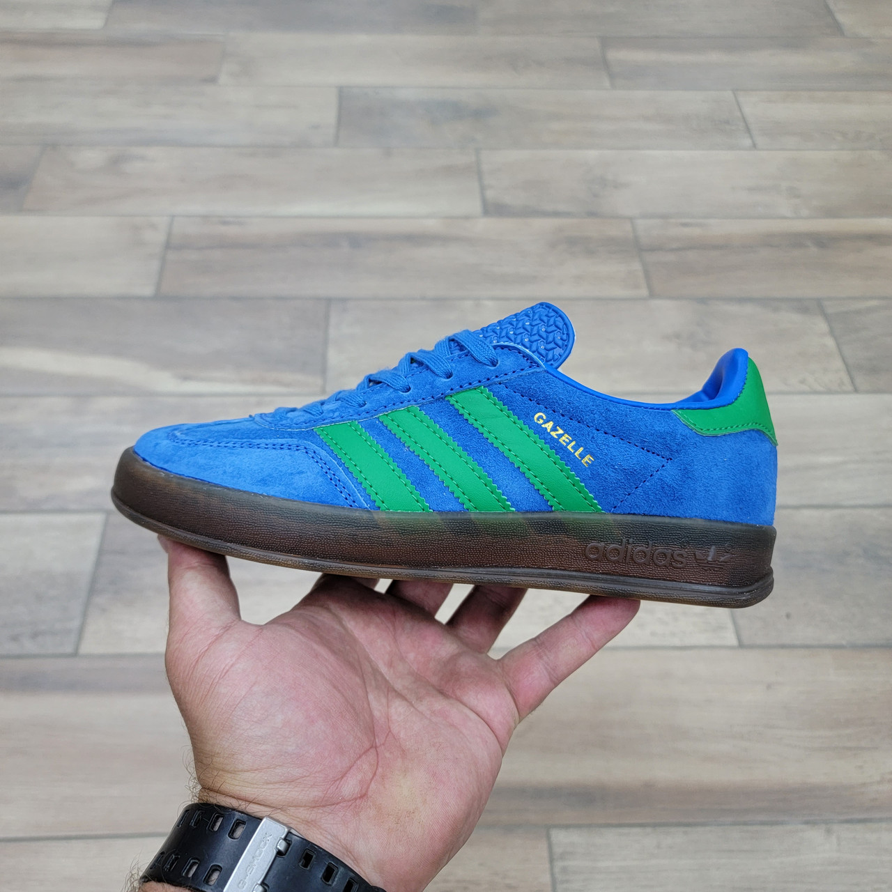Кроссовки Wmns Adidas Gazelle Indoor Blue Green - фото 1 - id-p208929956