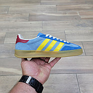 Кроссовки Wmns Adidas X Gucci Gazelle Light Blue Suede, фото 2