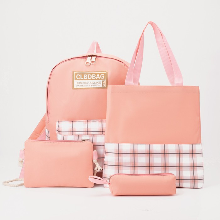 Рюкзак на молнии, шопер, сумка, косметичка, цвет персиковый - фото 1 - id-p208930189
