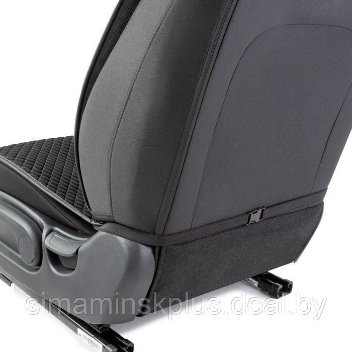 Накидки на передние сиденья CarPerforMANce, 2 шт, fiberflax (мягкий лен), ромб, чёрно-серый - фото 5 - id-p208930579