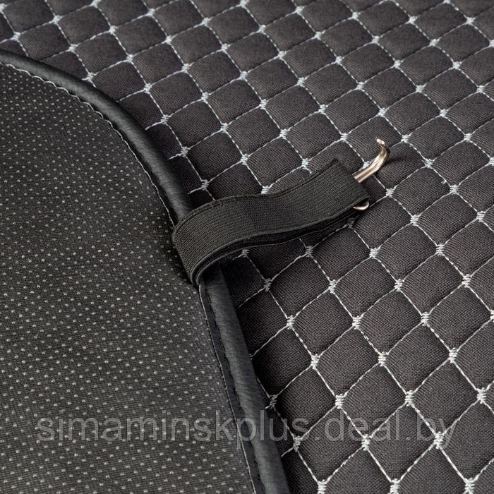 Накидки на передние сиденья Car PerforMANce, 2 шт, fiberflax (мягкий лен), ромб, сер./серый - фото 3 - id-p208930580