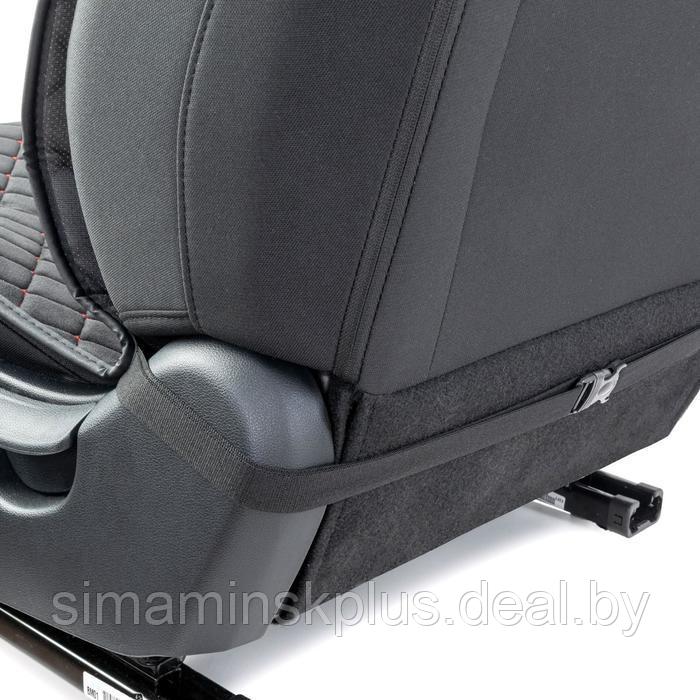 Накидки на передние сиденья Car Performance, 2 шт, алькантара, ромб, черный-бежевый - фото 6 - id-p208930584