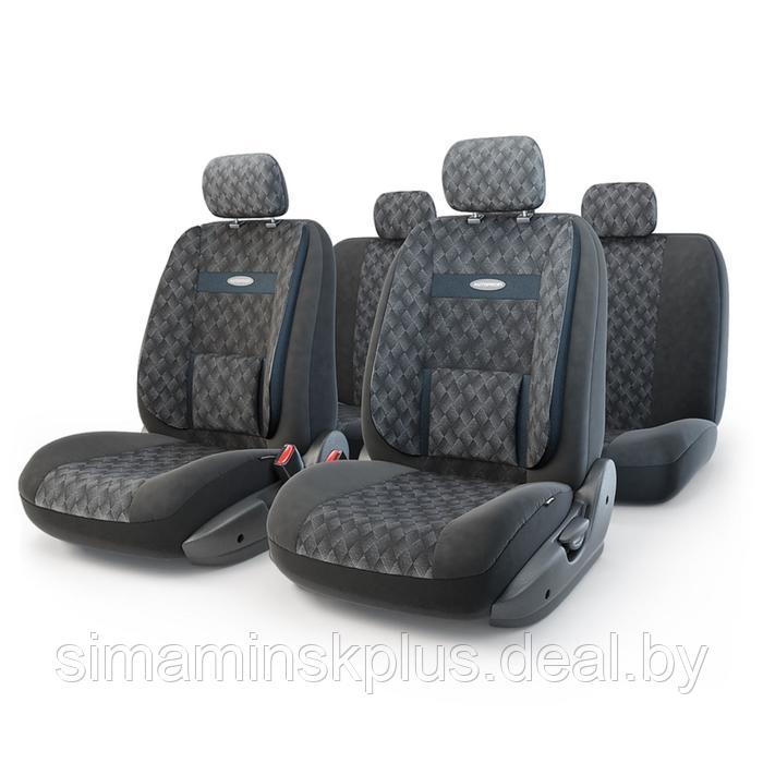 Авточехлы универсальные COMFORT COM-1105 "Diamond" черный, 11 предметов - фото 1 - id-p208930998