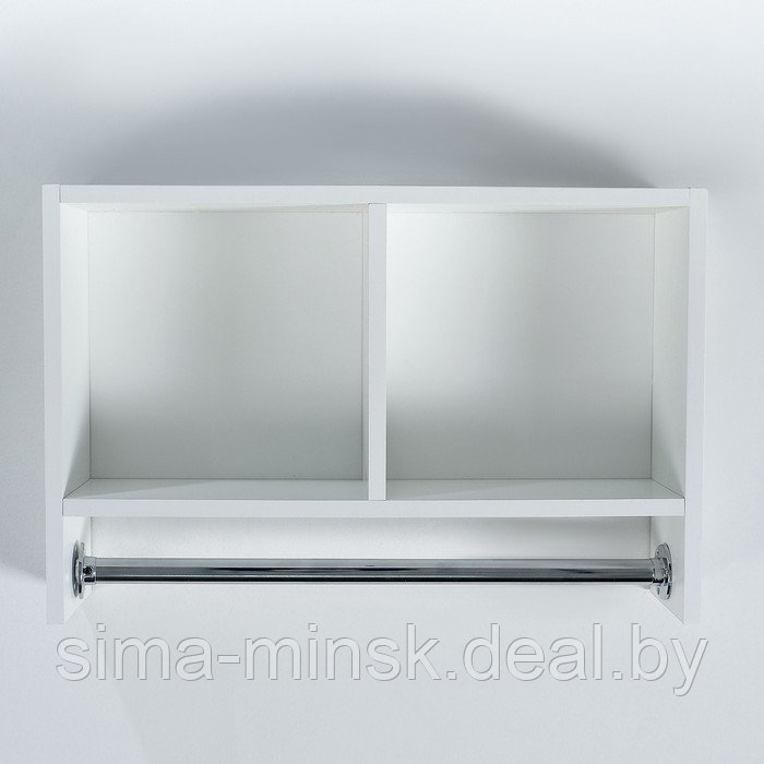 Шкаф подвесной со штангой для полотенец, белый, 60 х 15,4 х 40 см - фото 1 - id-p208931753