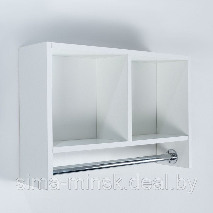 Шкаф подвесной со штангой для полотенец, белый, 60 х 15,4 х 40 см - фото 2 - id-p208931753