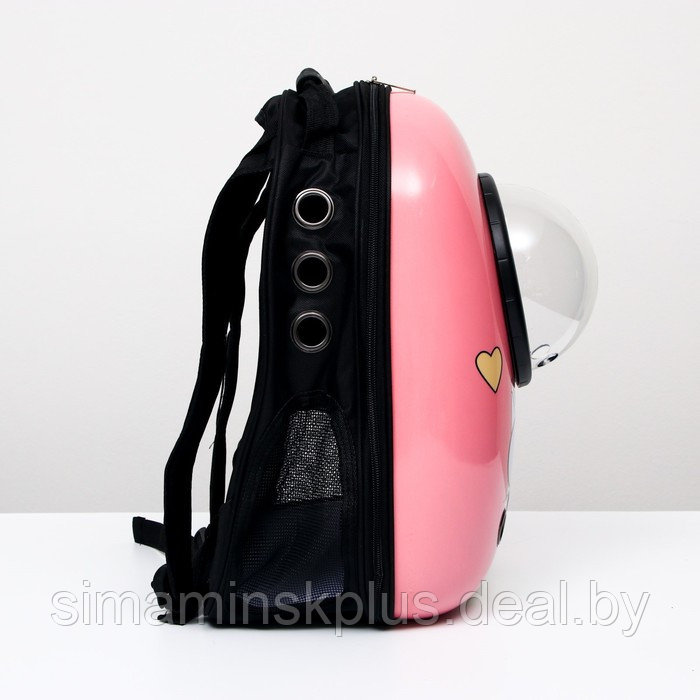 Рюкзак для переноски животных "Кот учёный", с окном для обзора, 32 х 25 х 42 см, розовый - фото 2 - id-p208931997