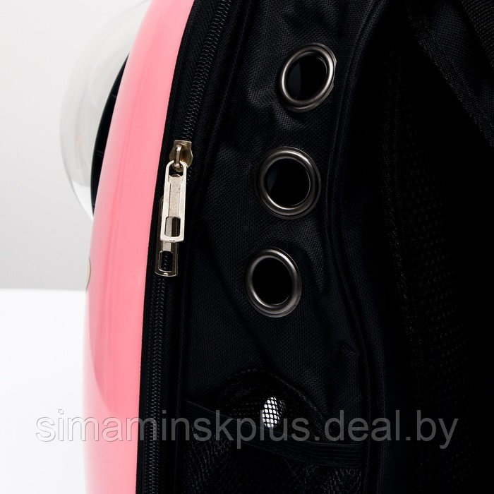 Рюкзак для переноски животных "Кот учёный", с окном для обзора, 32 х 25 х 42 см, розовый - фото 3 - id-p208931997
