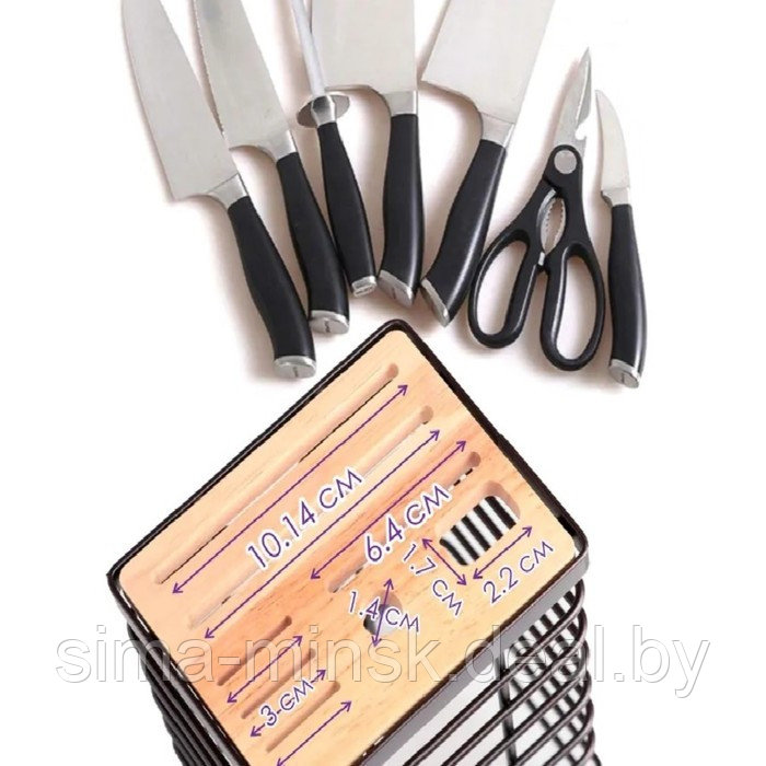 Подставка для ножей Доляна «Лофт», 13×10,5×23 см, цвет коричневый - фото 6 - id-p208932590
