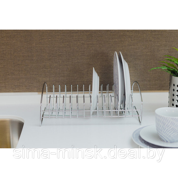 Сушилка для посуды Доляна, 28,5×20×10 см, цвет хром - фото 4 - id-p208932606