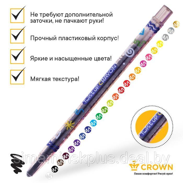 Мелки восковые 24 цвета Crown Art Story, выкручивающийся стержень - фото 2 - id-p208932415