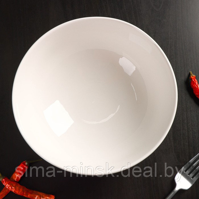 Салатник фарфоровый Magistro La Perle, 1,5 л, d=20,5 см, цвет белый - фото 3 - id-p208933812