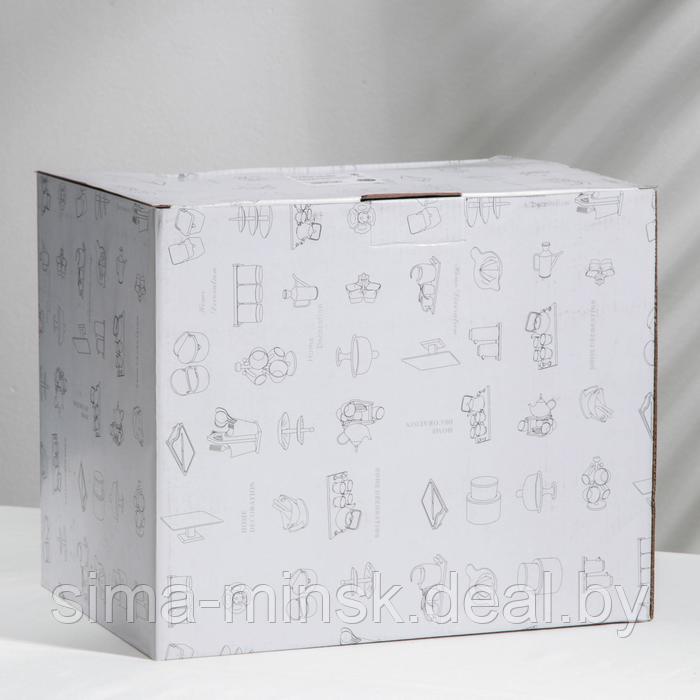 Набор кружек керамических на металлической подставке «Мрамор», 6 предметов: 390 мл, цвет серый - фото 5 - id-p208933311