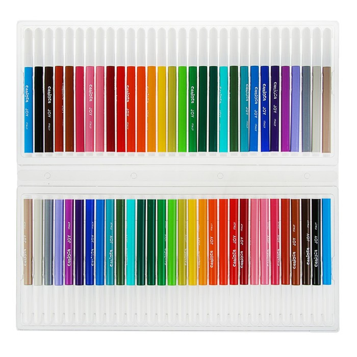 Фломастеры 30 цветов Carioca "Joy" 2.6 мм, набор 60 штук, смываемые, картон, чемоданчик с ручкой - фото 2 - id-p208937385