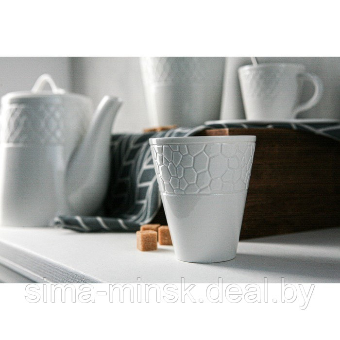 Чайная пара фарфоровая Magistro Rodos, 2 предмета: чашка 220 мл, блюдце d=15 см, цвет белый - фото 9 - id-p208933370