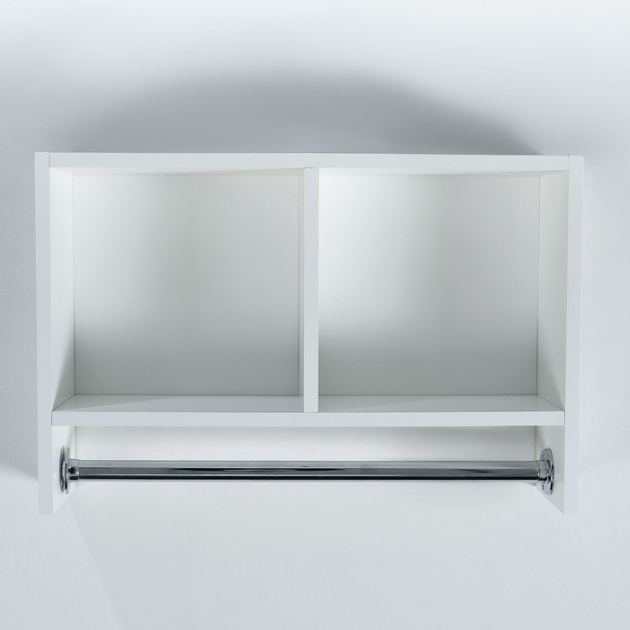 Шкаф подвесной со штангой для полотенец, белый, 60 х 15,4 х 40 см - фото 1 - id-p208937644