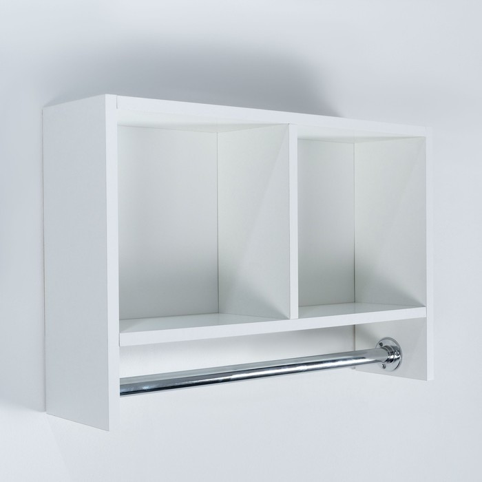 Шкаф подвесной со штангой для полотенец, белый, 60 х 15,4 х 40 см - фото 2 - id-p208937644