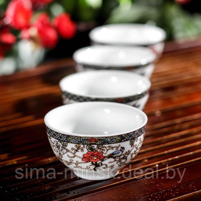 Набор для чайной церемонии керамический «Цветение», 5 предметов: 4 пиалы 30 мл, чайник 200 мл - фото 2 - id-p208933399