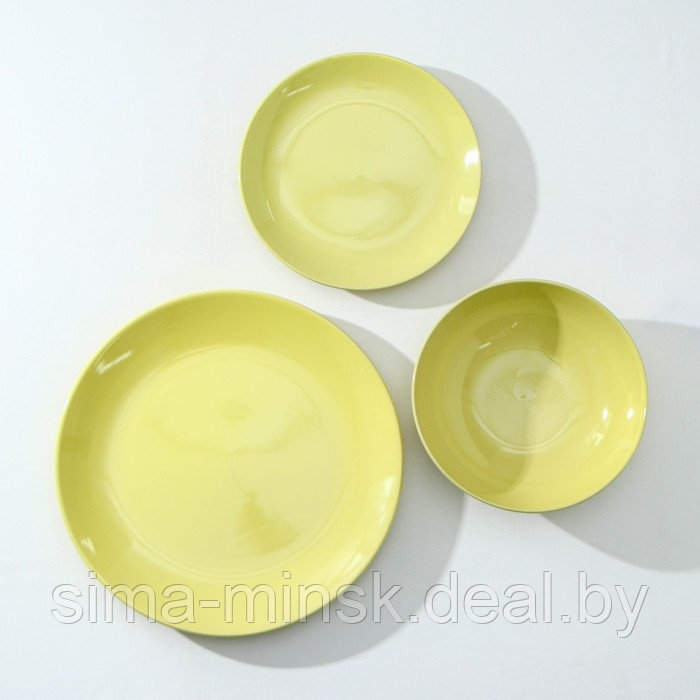Набор тарелок керамических Доляна «Пастель»,18 предметов: 6 тарелок d=19 см, 6 тарелок d=27 см, 6 мисок d=19 - фото 2 - id-p208932888