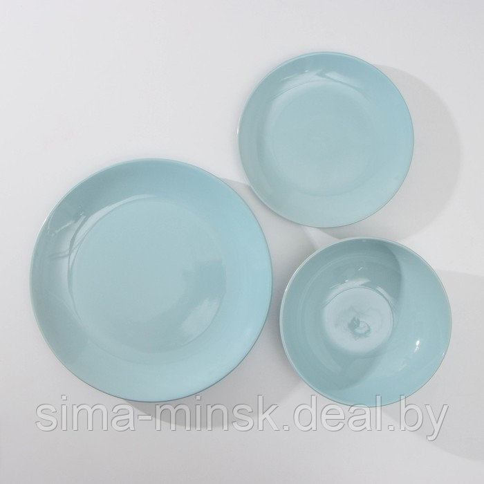 Набор тарелок керамических Доляна «Пастель», 18 предметов: 6 тарелок d=19 см, 6 тарелок d=27 см, 6 мисок d=19 - фото 2 - id-p208932897