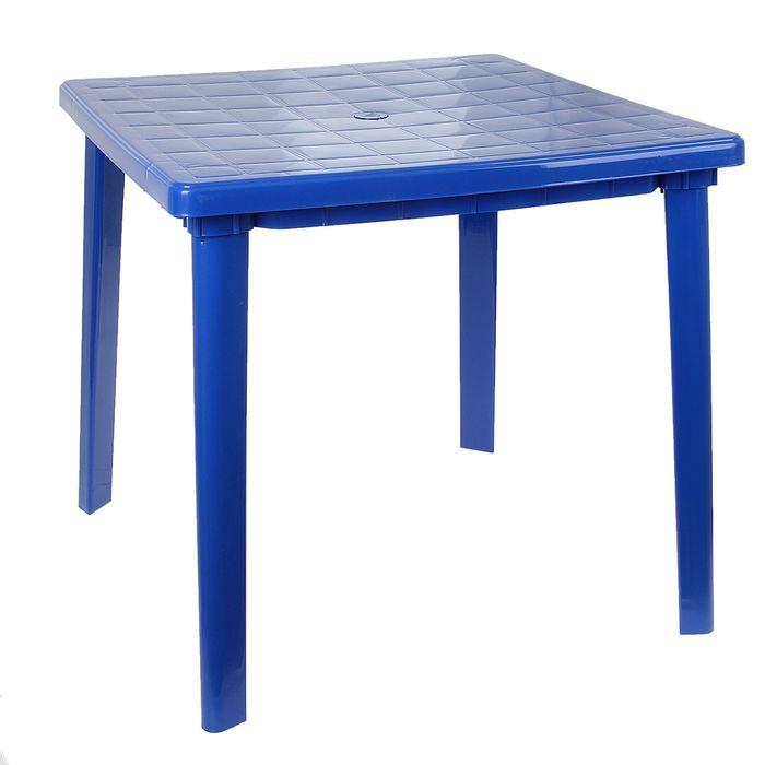 Стол квадратный, размер 80 х 80 х 74 см, цвет синий - фото 1 - id-p208939096