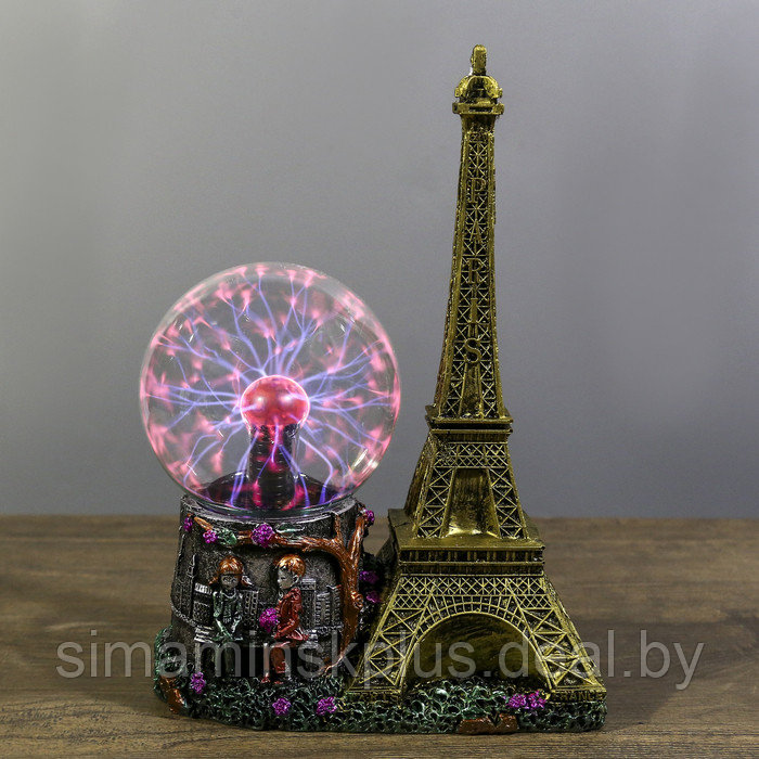 Плазменный шар "Влюбленные в Париже" 10х18х27 см - фото 1 - id-p208937979