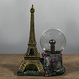 Плазменный шар "Влюбленные в Париже" 10х18х27 см, фото 5