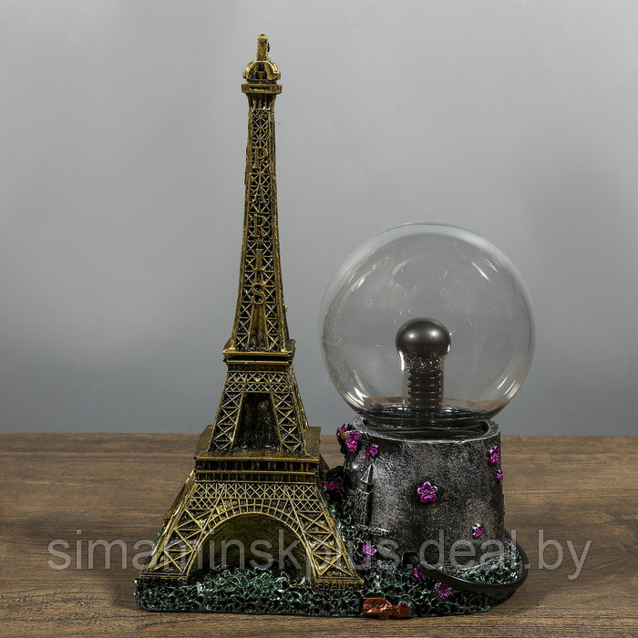 Плазменный шар "Влюбленные в Париже" 10х18х27 см - фото 5 - id-p208937979