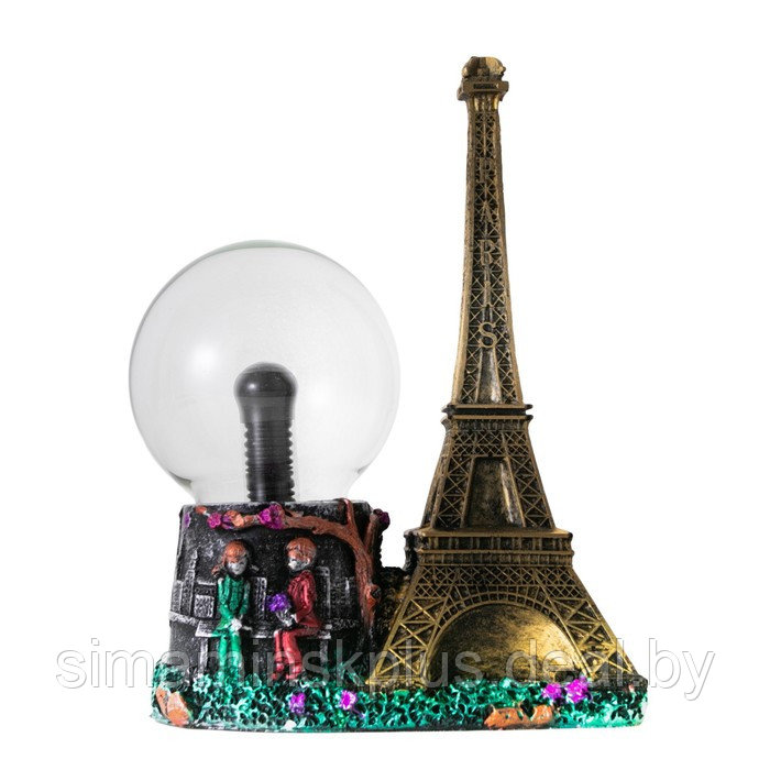 Плазменный шар "Влюбленные в Париже" 10х18х27 см - фото 7 - id-p208937979