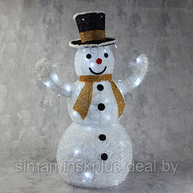 Светодиодная фигура «Снеговик» 60 × 85 × 40 см, металл, текстиль, 220 В, свечение белое