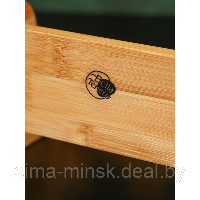 Набор банок фарфоровых для специй на деревянной подставке BellaTenero, 6 предметов: 50 мл, цвет белый - фото 6 - id-p208933521