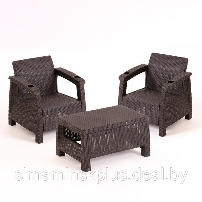 Набор садовой мебели: два кресла и стол, мокко - фото 1 - id-p208938631