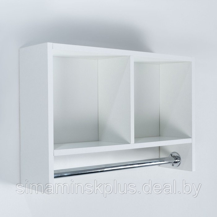 Шкаф подвесной со штангой для полотенец, белый, 60 х 15,4 х 40 см - фото 2 - id-p208938911