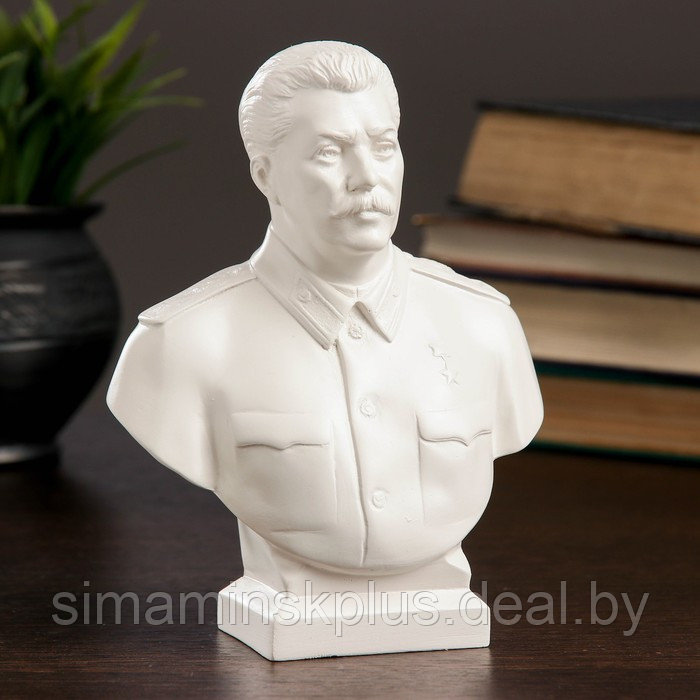 Бюст Сталин большой белый 7х12х16см - фото 1 - id-p208939014