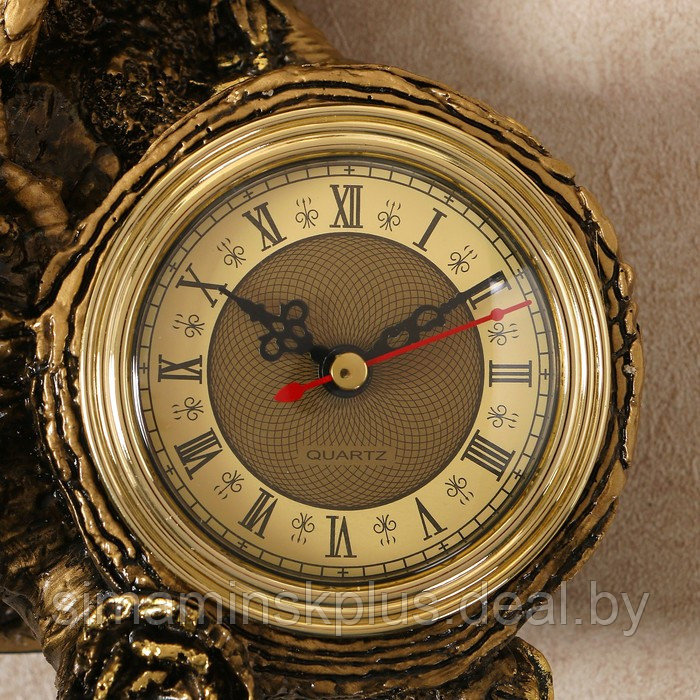 Часы настольные каминные "Орел", цвет золото, h=31 см, d-7 см - фото 5 - id-p208939018