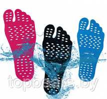 Наклейки на ступни ног 1 пара для пляжа, бассейна / Против песка и скольжения М синий
