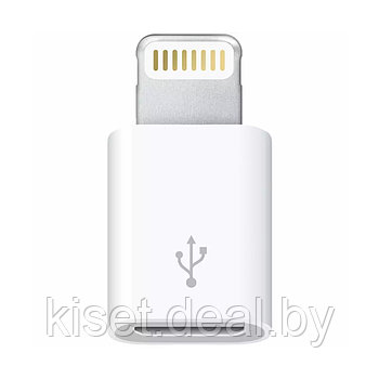 Переходник-адаптер KST microUSB M - Lightning F белый