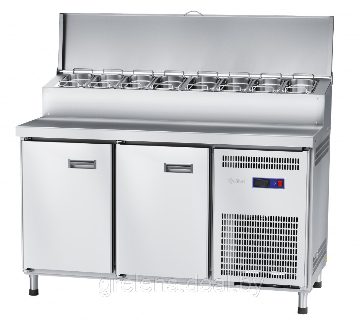 Стол холодильный среднетемпературный Abat СХС-70-01П для пиццы (2 двери, GN 1/4 - 8 шт)