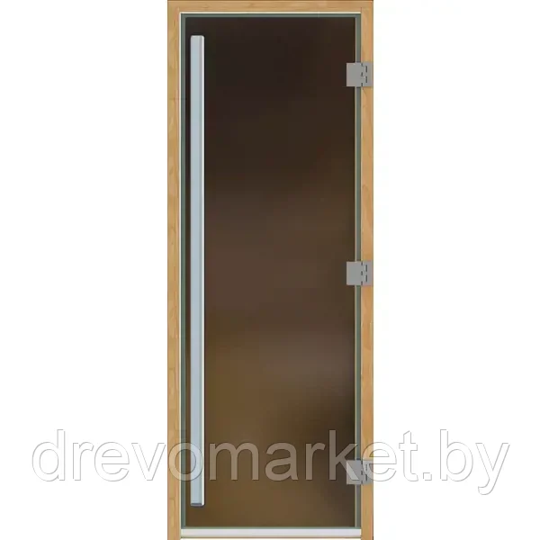 Стеклянные двери для бани и сауны DoorWood "Престиж" 70*190 см с коробкой, стекло бронза Матовое 8 мм