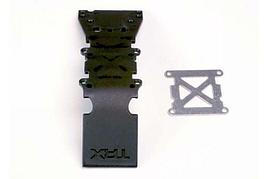TRAXXAS запчасти Skidplate, front plastic (black)/ stainless steel plate