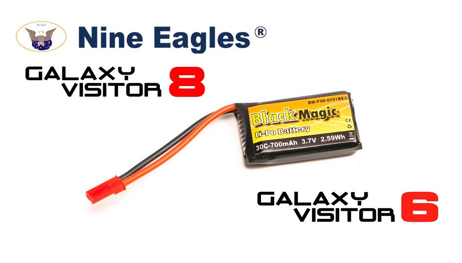 LiPo 3,7В(1S) 700mAh 30C Soft Case JST-BEC plug (for Nine Eagles Galaxy Visitor 8, Galaxy Visitor 6) - фото 1 - id-p208965749