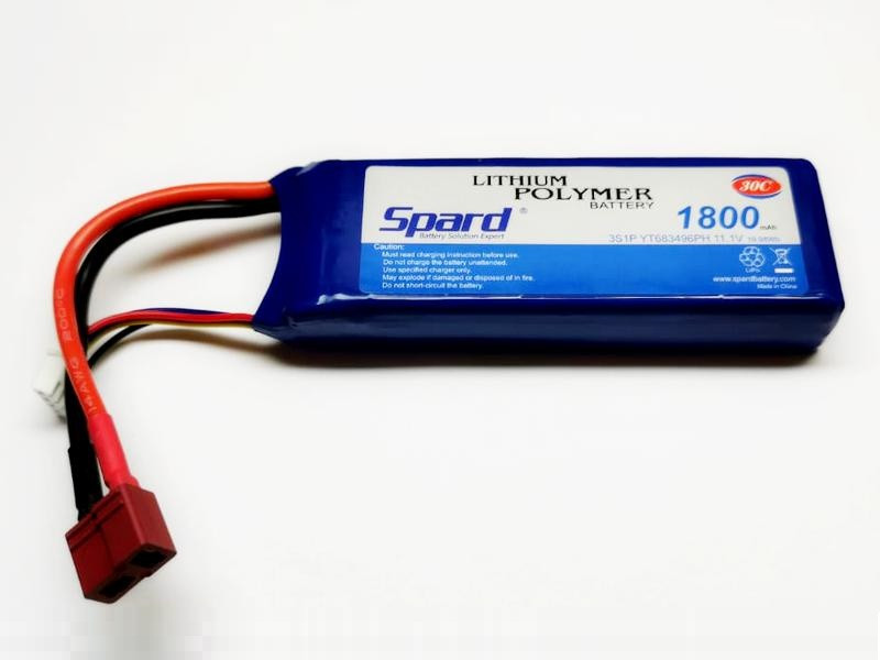 Аккумулятор Li-Po Spard 1800mAh, 11,1V, 30C, T plug - фото 1 - id-p208965764