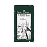 Карандаши "Faber-Castell" в металлической коробке, 4B-6H 12шт.