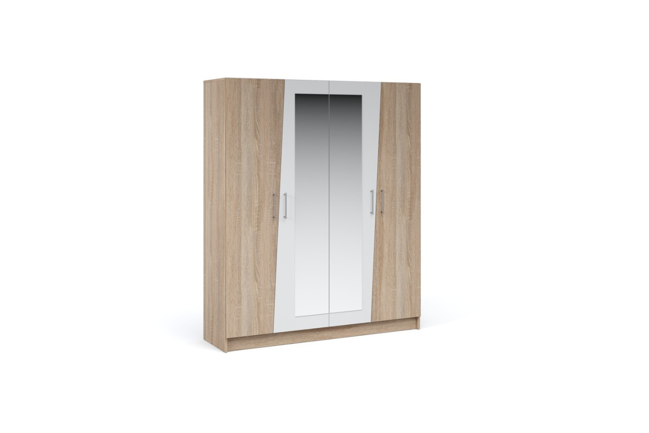 Распашной шкаф Антария 4дв. с зеркалами Сонома/белый - фото 1 - id-p208969034