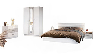 Спальный гарнитур Антария белый/Ателье светлый с 3-х дв. шкафом