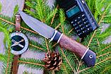 Охотничий нож "Колибри", стальХ12МФ, рукоять черный граб стабилизированная карельская береза (коричневая)., фото 3