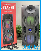 Портативная колонка BT Speaker ZQS8202A Мощная беспроводная акустическая система. Микрофон, пульт, подсветка