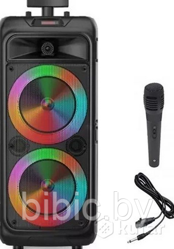 Портативная колонка BT SPEAKER ZQS-8211. Мощная беспроводная акустическая система. Микрофон, пульт, подсветка - фото 2 - id-p208970196